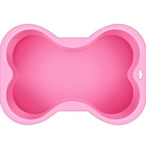 Puppy Cake Dog Bone Shaped Silicone Cake Pan Pink Birthday Party Baking Gift NEW